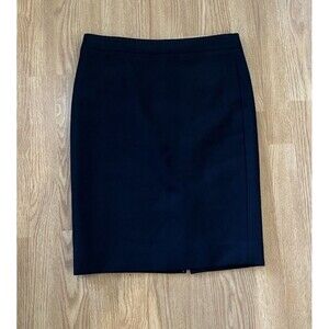 J Crew Black 100% Wool Knee Length No. 2 Pencil Skirt Size 6